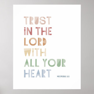 Poster Proverbes 3:5 Aie confiance dans l'Éternel de tout