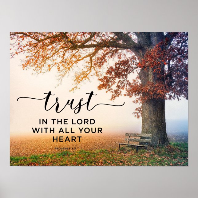 Poster Proverbes 3:5 Faites confiance au Seigneur avec to (Devant)