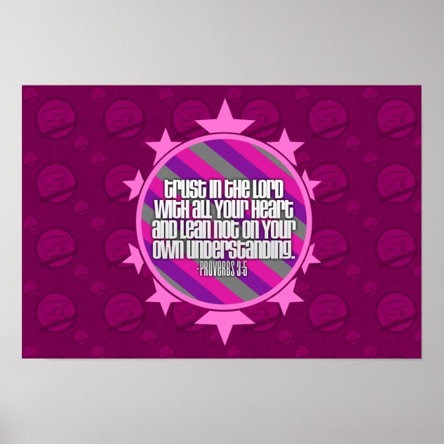 Poster Proverbes 3:5 (Rose) (Devant)