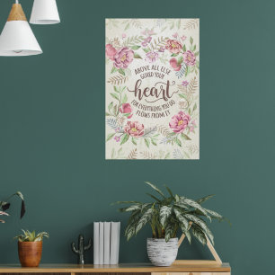 Poster Proverbes 4:23 - Garde ton coeur
