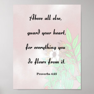 Poster Proverbes 4:23, Garde Ton Coeur