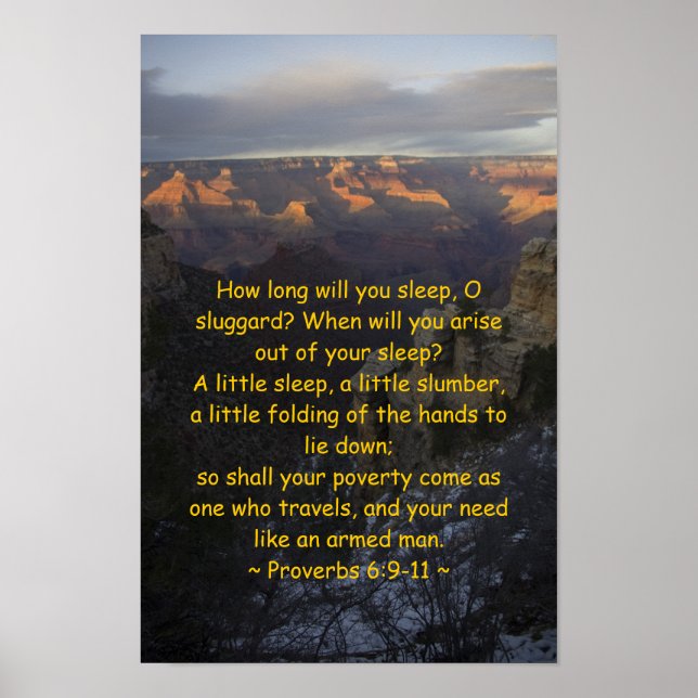 Poster Proverbes 6:9-11 (Devant)