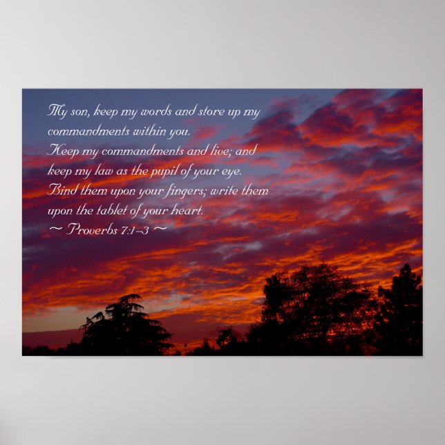 Poster Proverbes 7:1-3 (Devant)