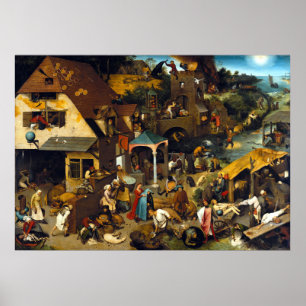 Poster Proverbes de Pieter Brueghel Netherlandish