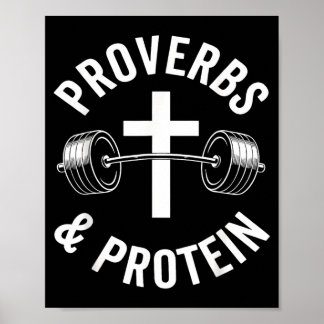 Poster Proverbes Et Protéines Foi Fitness Drôle Gym