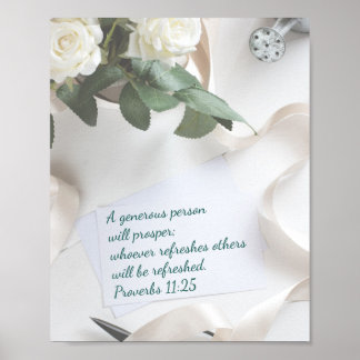 Poster Proverbes "Une Personne Généreuse Prospère" 11:25