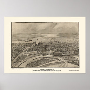 Poster Providence, RI Carte panoramique - 1896