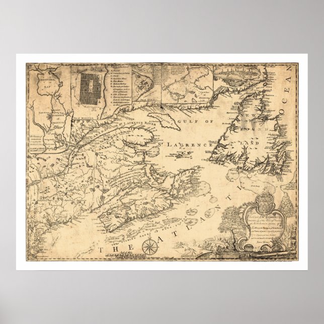 Poster Province de la Nouvelle-Écosse Carte du Canada 177 (Devant)