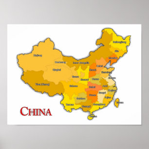 POSTER PROVINCES DE CHINE