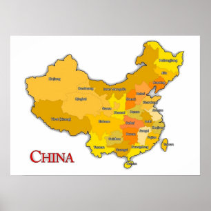POSTER PROVINCES DE CHINE