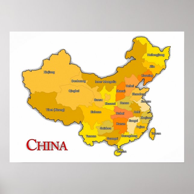 POSTER PROVINCES DE CHINE (Devant)