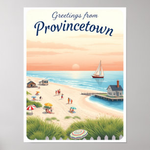Poster Provincetown, Massachusetts – Plages du Cap Cod