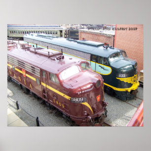 Poster PRR E8A 5809 et ERIE E8A 833 @ Steamtown