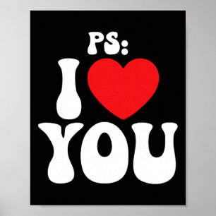 Poster Ps I Love You Day Violet Drôle Saint-Valentin Émat