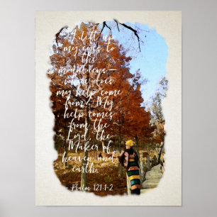 Poster Psalm 121 Bible Verse Wall Art Scripture Print 