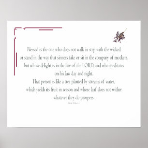 Poster PSALM 1, does not walk in step with the wicked