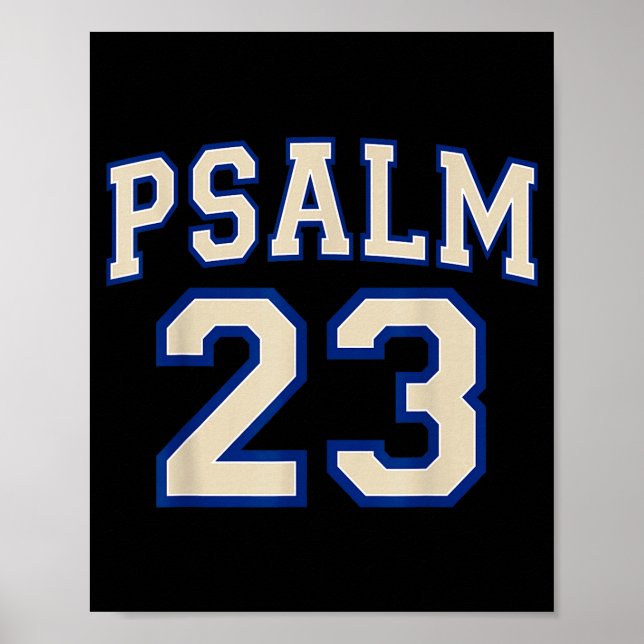 Poster Psalm 23 Christian Faith Ivory And Blue Varisty Le (Devant)
