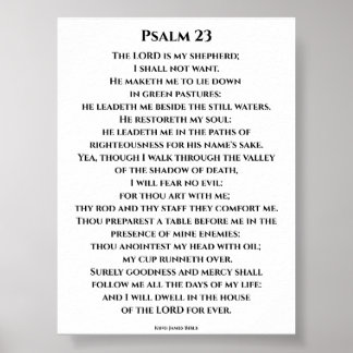 Poster Psalm 23 KJV Bold Cinzel Font