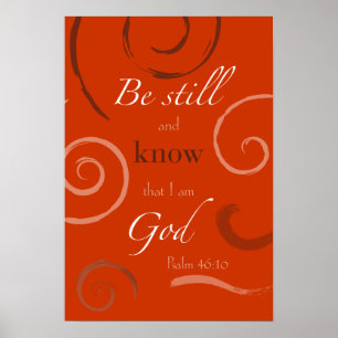 Poster Psalm 46:10 Choose your own color! Customizable