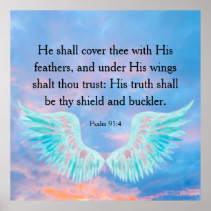 Poster Psalm 91:4 
