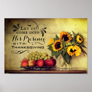 Poster Psalm 95:2 Into His Presence with Thanksgiving