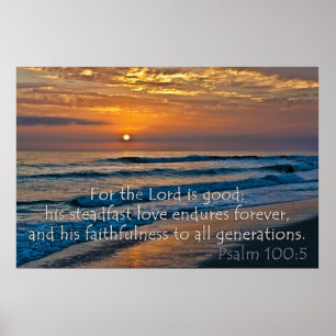 Poster Psaume 100:5 Image coucher de soleil