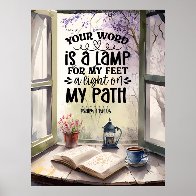 Poster Psaume 119:105 Votre Parole est un Verset Bible La (Devant)