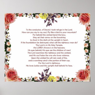 Poster Psaume 11, au chef d'orchestre, de David;