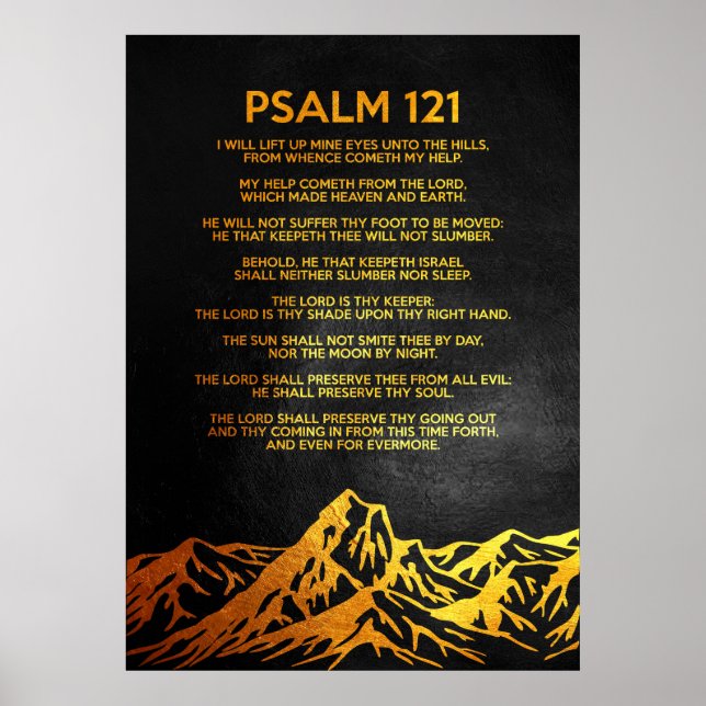 Poster Psaume 121 Bible Verse (Devant)
