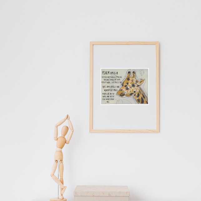 Poster Psaume 139 Citation de la Bible Giraffe (Créateur téléchargé)
