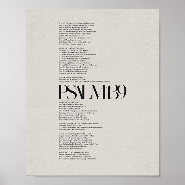 Poster Psaume 139 - "Fearful and Wonderful Made" (Devant)