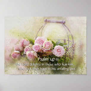 Poster Psaume 147:11 Espoir dans son amour indéfectible, 