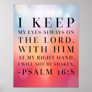 Poster Psaume 16:8 Citation de la Bible