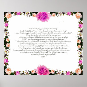 Poster Psaume 16, Verse de la Bible, Décor mural