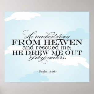Poster Psaume 18:16 - Écriture biblique
