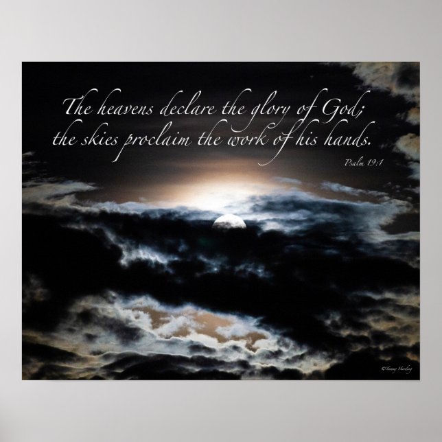 Poster Psaume 19:1 : Les cieux déclarent la gloire de Die (Devant)