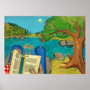 Poster Psaume 1 dans la Bible hébraïque Peintures chrétie