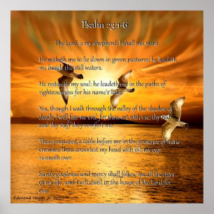 Poster Psaume 23:1-6 The Lord Is My Shepard
