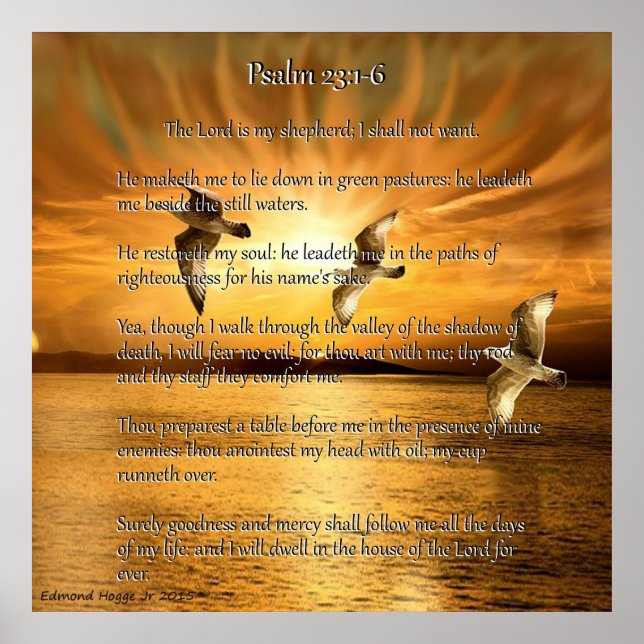 Poster Psaume 23:1-6 The Lord Is My Shepard (Devant)