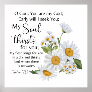 Poster Psaume 23:1 Écriture Bible Chamomile Fleurs