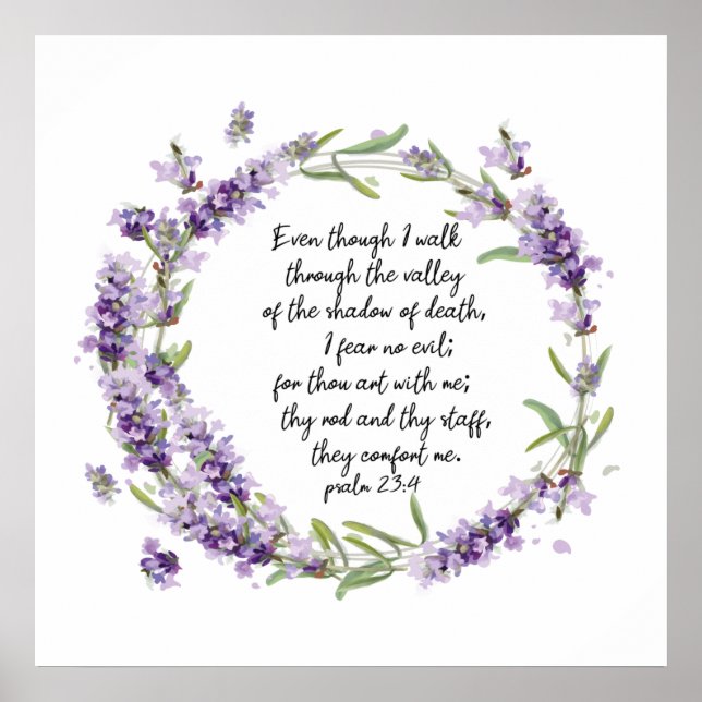 Poster Psaume 23 : 4 (Devant)