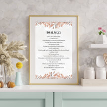 Psaume 23 Aquarelle florale verset de la Bible chr