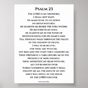 Poster Psaume 23 KJV    Police Cinzel Gras