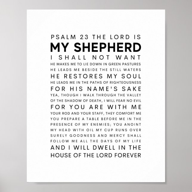 Poster Psaume 23 Le Seigneur est mon Berger (Devant)