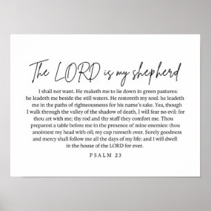 Poster Psaume 23 Mur Art Bible Imprimable Verse Écriture