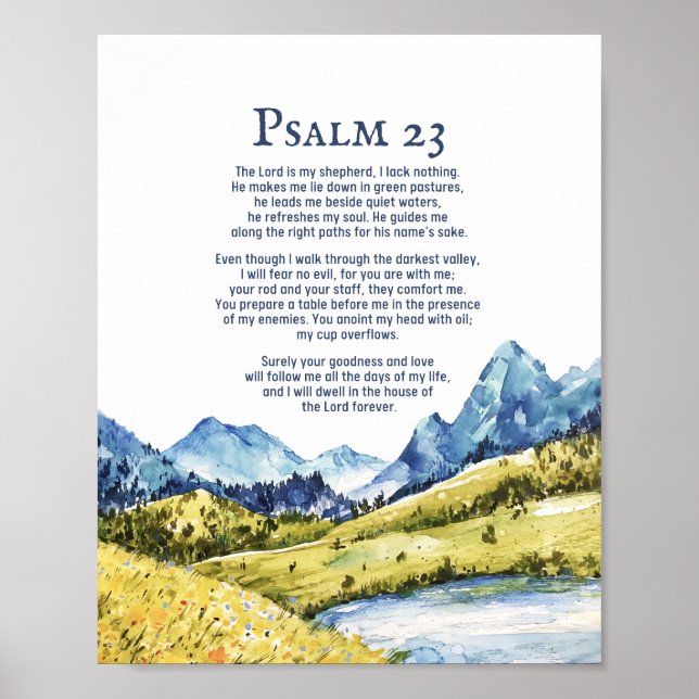 Poster Psaume 23 NKJV Le Seigneur est mon berger (Devant)