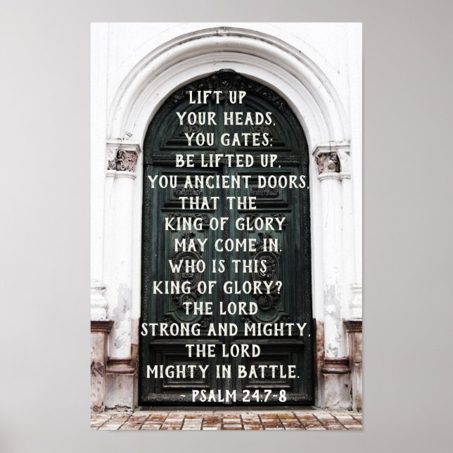 Poster Psaume 24:7-8 Levez vos têtes, Porte, Bible (Devant)