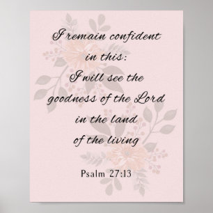 Poster Psaume 27:13, Verse de la Bible
