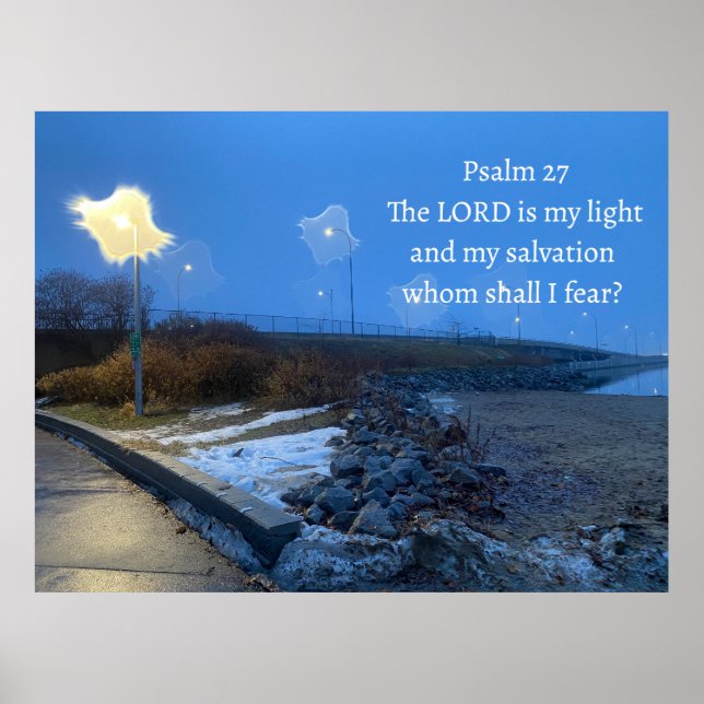 Poster Psaume 27 Inspirational Lord est ma carte postale  (Devant)