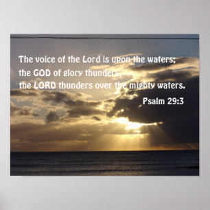 Poster Psaume 29:3 La voix du Seigneur est sur l'eau